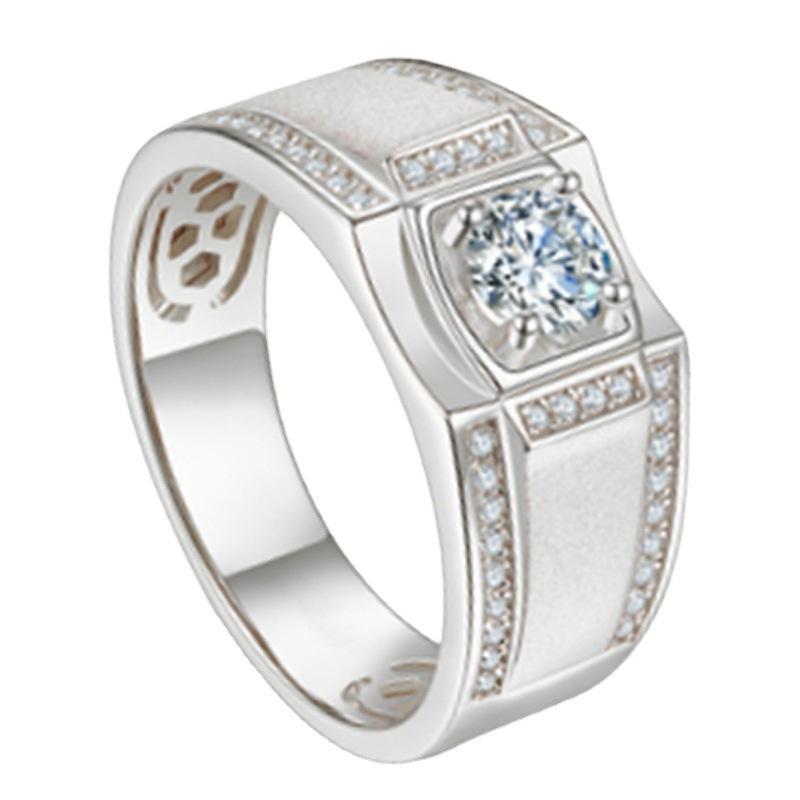 

Властное мужское кольцо Кольца с блестящим песком и ослепительным бриллиантом в два карата