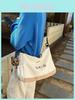 Urban Style Cotton Canvas Tote Bag With Top Zipper And Internal Pouch For Leisure And Travel
