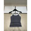 European-Style Striped Color-Block Knitted Camisole - Slim-Fit, Versatile, and Trendy Top