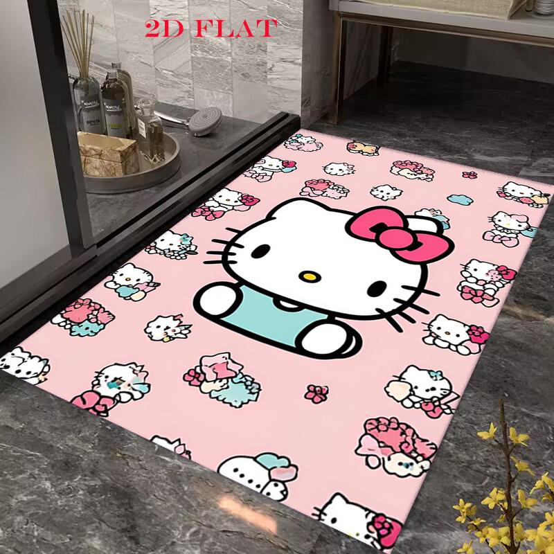Hello Kitty Neon Stripes carpet Camping Trip Suitable For All Seasons Nap carpet Outdoor Plush carpet Bedroom