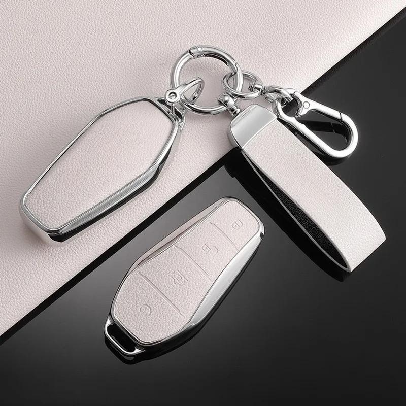 Car Key Case Cover Full Alloy Shell Keyring Pendant For Byd Atto 3 Han Ev Dolphin Durable Second Song Pro Tang Dmi Qin Plus Yuan