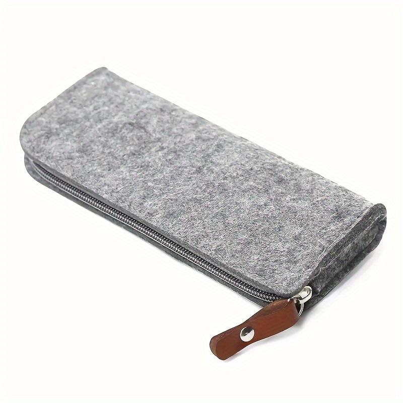 1Pc Large Capacity Felt Pencil Case for Students - Easy Flat Pen Bag Available for Pre- for School