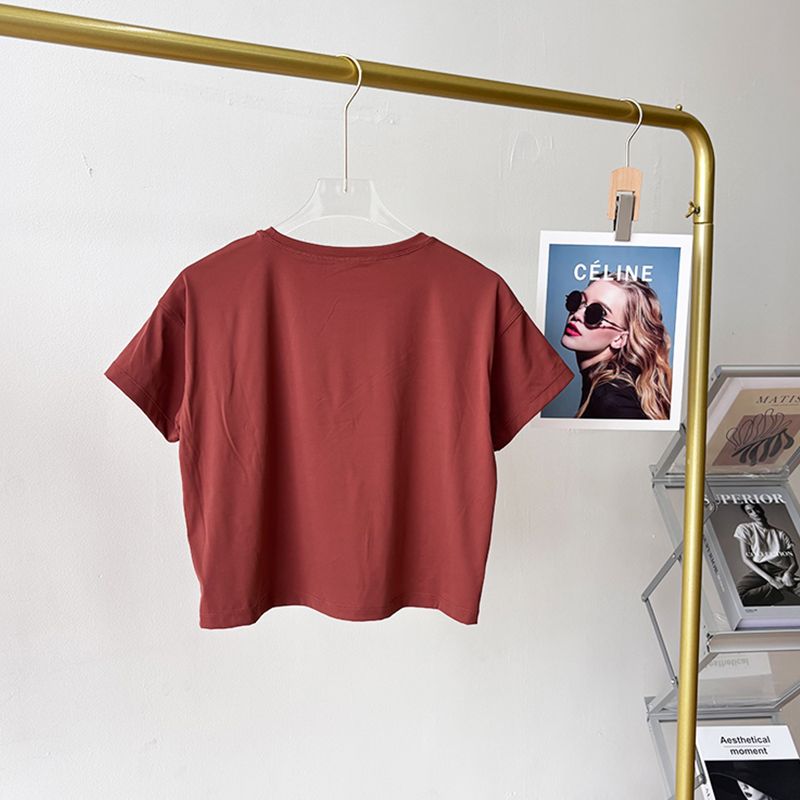 Lu Same Style Yoga Clothes T-shirt Women's Summer Shorts Loose Quick-Drying Breathable Sports Running Short Sleeve T-shirt Workout Clothes