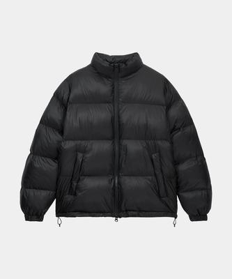 Lettercomo D-Shell Cross Puffer Padded Jacket Black