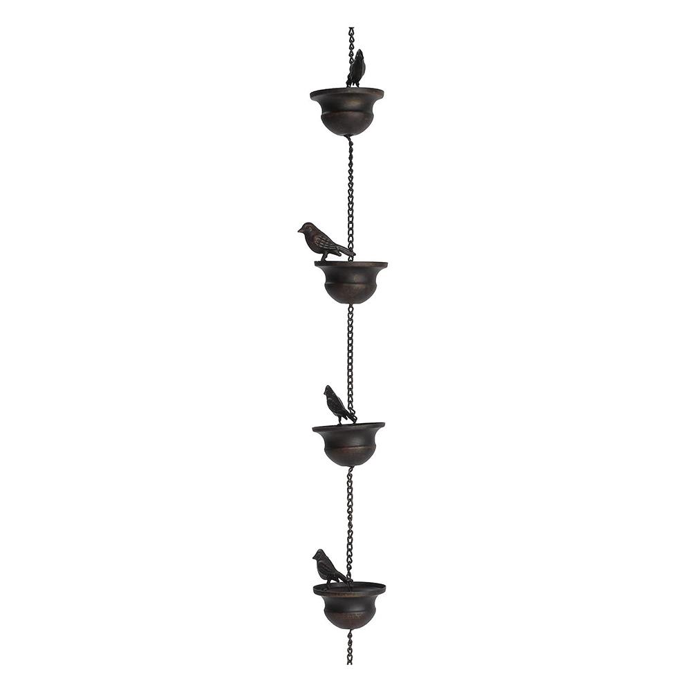Iron Bird Rain Chain 2.4M Outdoor Decor Mobile Attached Hanger Wind Chimes Bells Drain Chains For Home Garden Decoraction Access