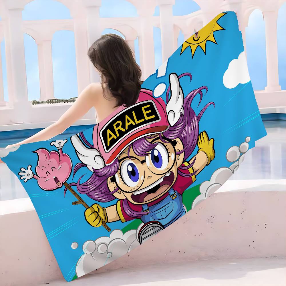 Dr S-Slump A-Arale-Chan Beach Towel Colorful Bath Towels For Girl Microfiber Quick Dry Custom Sand Free Beach Yoga Spa Gym Pool