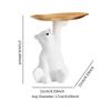Bear Statue Storage Tray Creative Entryway Key Holder Jewelry Earrings Rings Tray Desktop Ornament for Home Tabletop Decoration