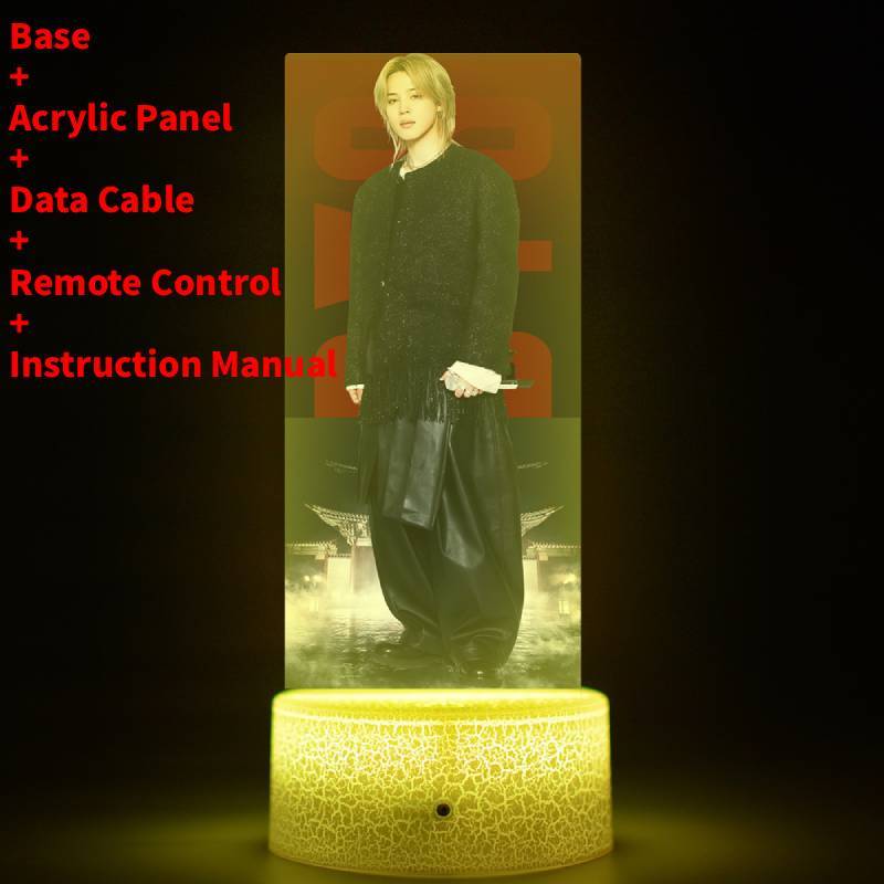 Lumină de noapte LED pentru concertul de revenire al turneului mondial BTS cu telecomandă pentru decorarea camerei și cadou de colecție