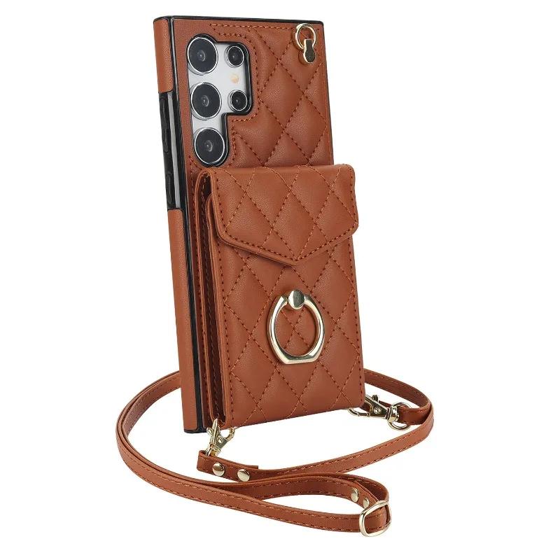 Crossbody Phone Case for Samsung Galaxy S23 S21 FE S25 Edge S24 S26 Ultra S22 Plus A16 A55 A15 A54 Wallet with Card Holde Cover