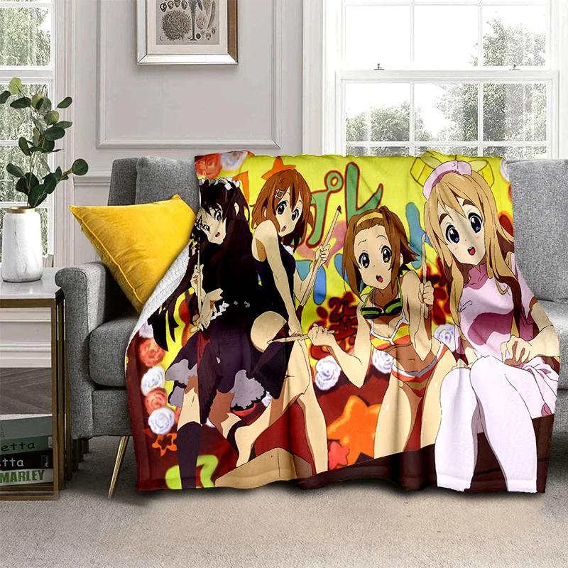 3D Kawaii Girls K-ON Cartoon Cute Lolita Blanket,Soft Throw Blanket for Home Bedroom Bed Sofa Picnic Travel Cover Blanket Kids