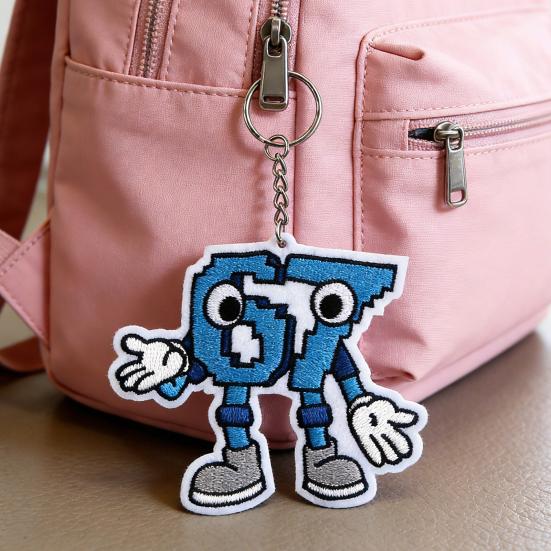 67 Klíčenka Modrý Kreslený Design Lehký Kompaktní Držák na Klíče Přívěsek na Batoh Dekorativní Přívěsek na Tašku