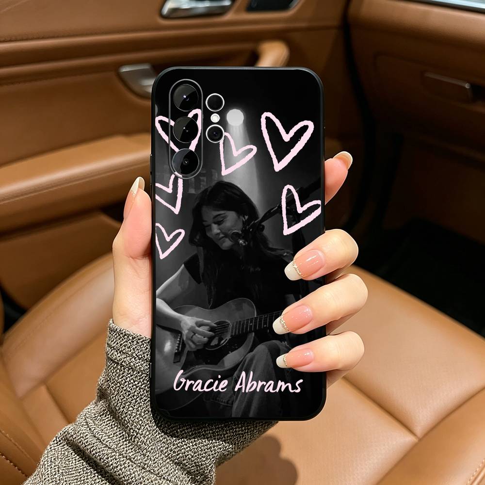 Pop singer-Gracie-A- Abrams Black Soft Silicone Phone Case for Samsung Ultra S25, S24, S21, S22, S23, S30, Plus, FE, Lite