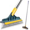 Multifunctional 3 In 1 Floor Scrub Brush Removable Wiper Long Handle Windows Squeegee Rotating Crevice Brush Tile Cleaning