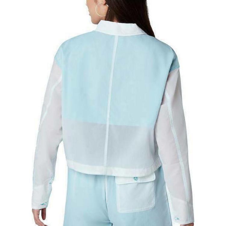 Converse Sheer Utility Cropped Coat Women's Blue Unisex 10021473-A02