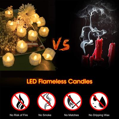 12Pack Flickering Led Tea Lights with Auto Timer 6 Hours On 18 Off In 24 Hour Cycle Flameless Led Tea Lights Candles Home Decor