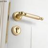 Golden Bedroom Door Lock Indoor Split Lock Zinc Alloy Door Handle Silent Locks Wood Door Safety Locks Doors Hardware Accessories