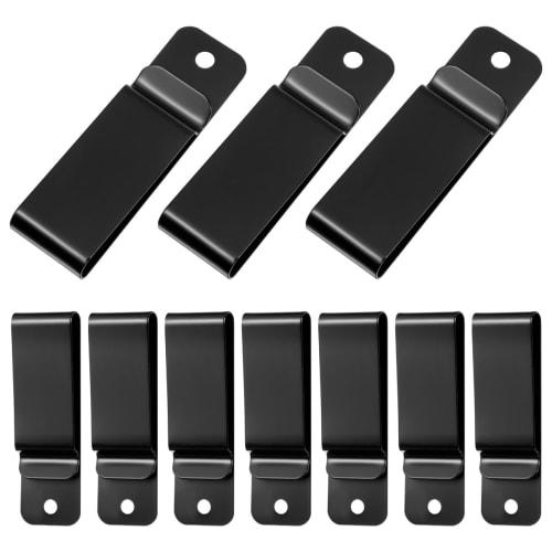 LIOOBO Belt Clip Holder, Stylish Holster Sheath Grip with Hook Tuck, for Bags, Belts, and Backpacks, Pack of 10 (Black)