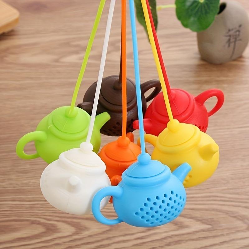 Creative Teapot Shaped Silicone Tea Infuser Tea Strainer with Handle Seasoning Tea Slices Diffuser Kitchen Gadget Tea Set
