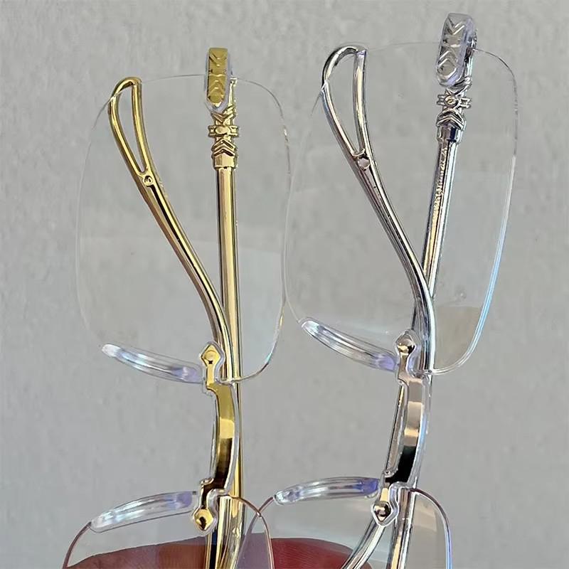 Fashion Frameless Glasses Women Rimless Anti Blue Light Eyeglasses Men Women Elegant Comfortable Eyeglasses