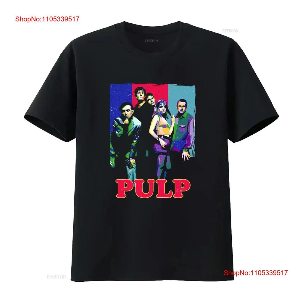 Pulp Band Members Rock Music Black T Shirt TK49661 vintage Washed Versatile graphic streetwear