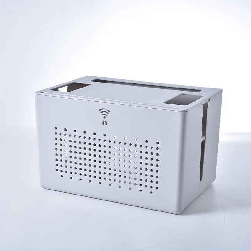 The New Router Storage Box Saves Space Hollow Cable Management Box Heat Dissipation Detachable Router Double-layer Storage Box