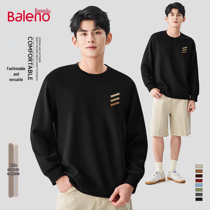 Baleno Men s Waffle Grid Round Neck Sweatshirt 3XL