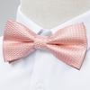 Men's Pre-tied Bow Tie Silk Pink Woven Bowtie Cufflinks Hanky Set for Wedding Party Man Suit Accessories