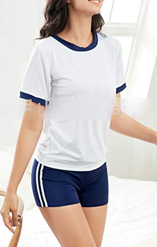 [DOKiDOKi] Gym Clothes & Shorts [Navy/Blue] Gym Uniform for High School Girls, Cosplay, Gym Wear, Jersey, P.E. Class, Thigh-Length, JC/JK, Halloween