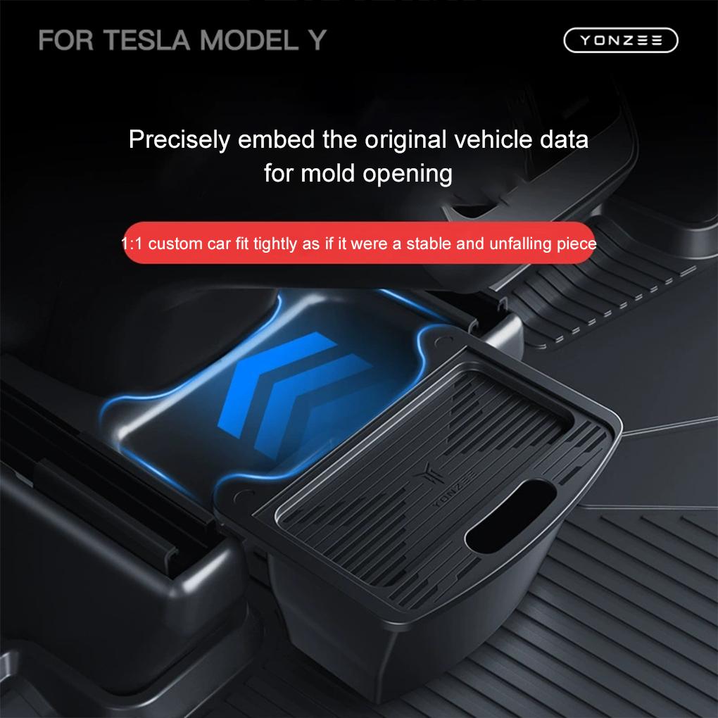 ABS ForTesla Model Y Rear Storage Box Organizer Magnetic Closure For ForTesla Rear Seat Car