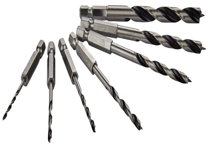 Forets à bois - makita - d-62371 - 7 pièces - acier - 1/4"