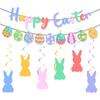 Creative Easter Theme Decor Cute Rabbit Egg Banner Easter Party Decorations  Decoration Supplies