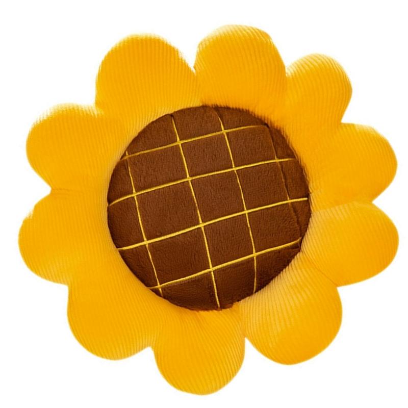 Soft Plushie Flower Throw Pillow, Large Yellow Decorative Cushion for Living Room and Office