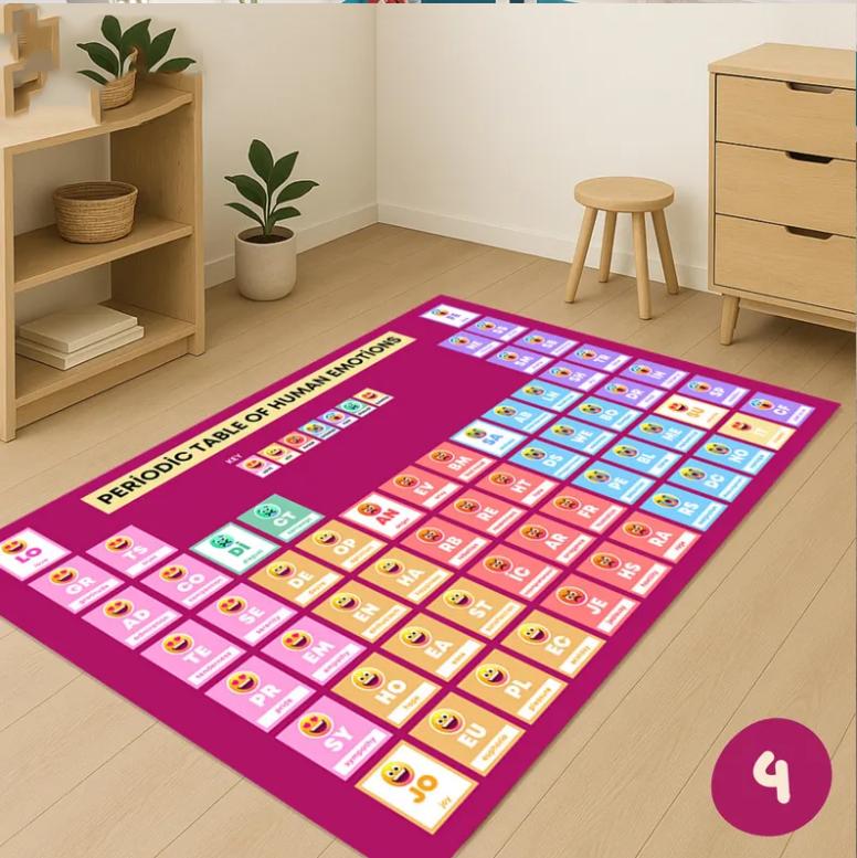 

Periodic Table of Elements Theme Carpet Soft Area Carpet Washable Indoor and Outdoor Mat, Bedroom Terrace Kitchen 40X60cm