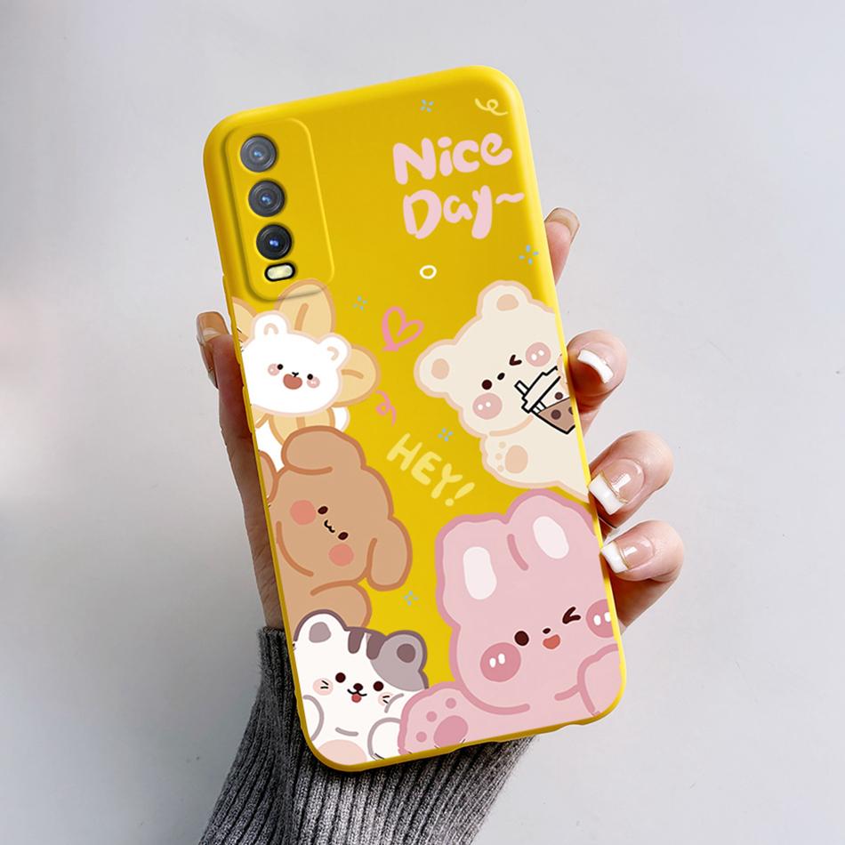 For Vivo V2027 V2029 Vivo Y20 Y20i Y20s Case Cute Bear Cartoon Frog Back Cover Soft Silicone Funda For Vivo Y11s Y12s Y12a Etui