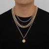 NEULRY Personality Hip Hop Necklace Multi-layered Cuban Chain Aluminum Chain Nautical Hour Hand Pendant Men Jewelry