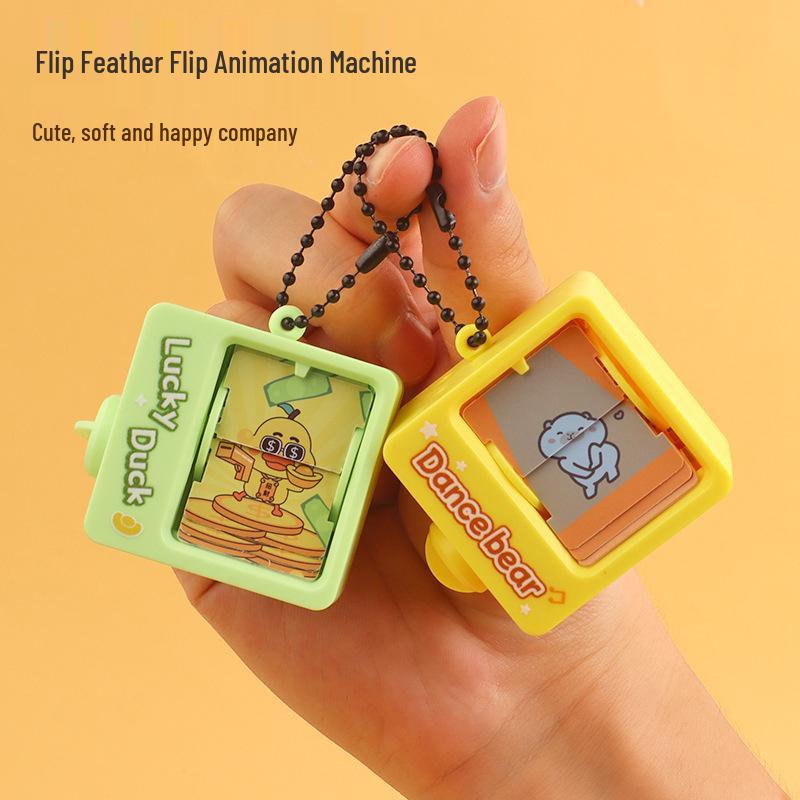 Capybara Flipbook Keychain: Novelty Decompression Toy Pendant