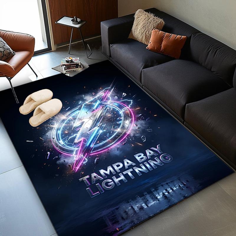 Tampa Lightning Logo Area Rug Suitable for Indoor And Outdoor,Carpets for Kitchens, Homes, Offices, Living Rooms,Home Decor,Christmas Gift