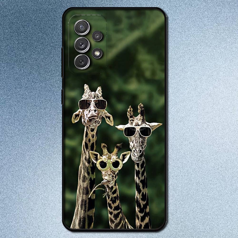 

Cute Funny Animal Giraffe Phone Case For Samsung S25,S24,S21,S22,S23,S30,Ultra,S20,Plus,Fe,Lite,Note,10,9,5G Black Cover Samsung S24