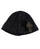 SK8ER ROCK Tone On Tone Cross Beanie ((Black))