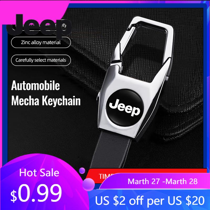For Jeep Car Keychain Men Business Keyring Auto Key Accessories For Jeep Grand Cherokee Wrangler JK Gladiator Compass Renegad
