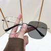 Fashionable Photochromic Large Metal Frame Myopia Glasses Unisex Comfortable Luxury Near Sight Eyeglasses 0 To -4.0