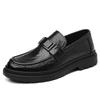 Spring Autumn Slip-On Loafers for Men Soft Soled Business Men Dress Shoes British Solid Color Designer Leather Shoe Male