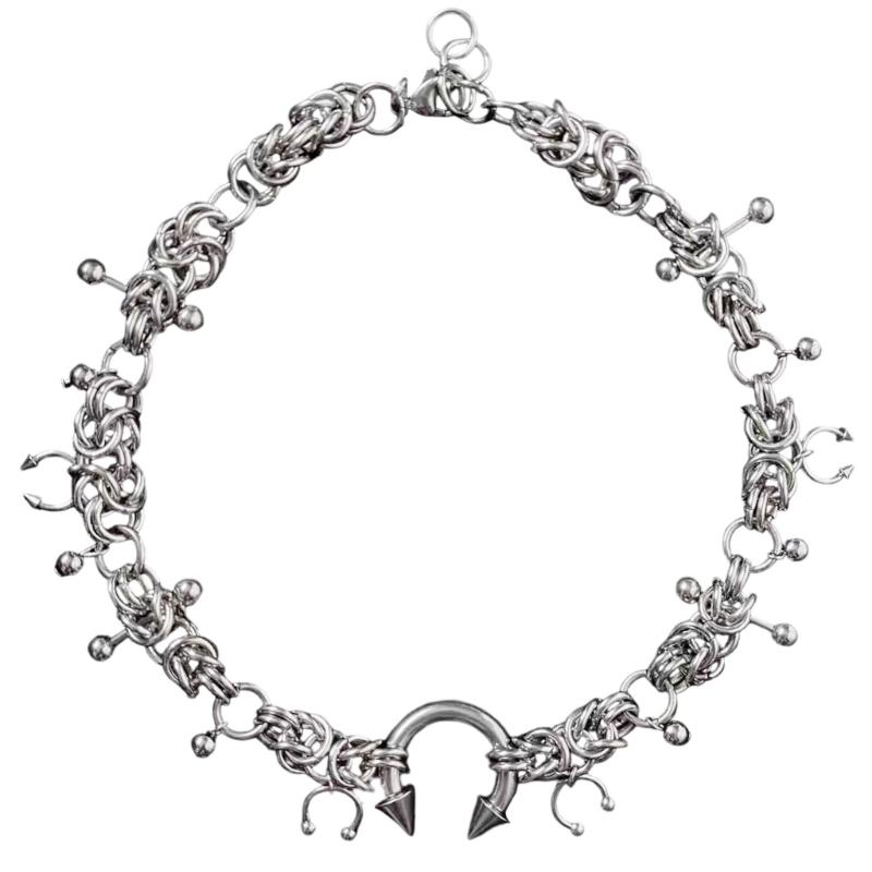 Панк Стиль Чокеры Ожерелье Винтажное Вдохновение Сплав Ювелирные Изделия Для Женщин Готическая Цепочка на Ключицу Идеально Подходит Для Концертов Повседневной Носки 1