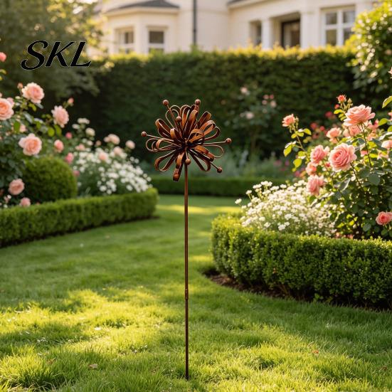 Rust Resistant Yard Ornaments Iron Garden Stake Decor, Metal Outdoor Ornament with Rustproof Coating, Weatherproof Stakes Easy Ground Insert for Patio