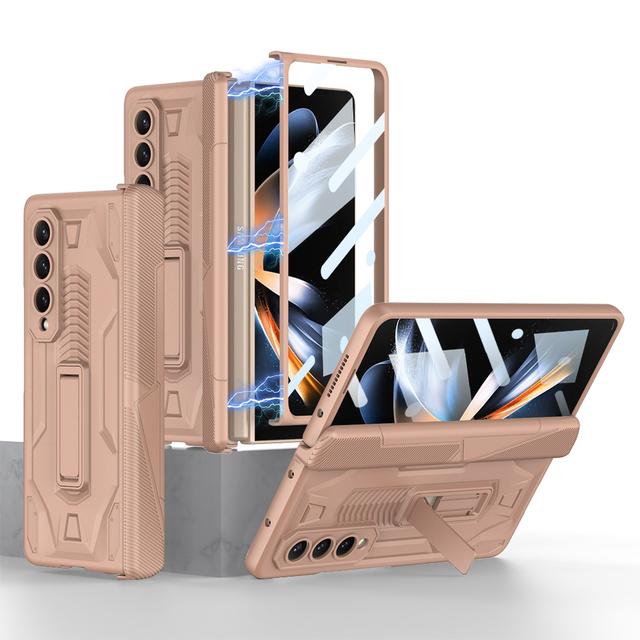 Shockproof Armor Case For Samsung Galaxy Z Fold 4 5g Slide Pen Slot Case Magnetic Hinge Bracket Stand For Samsung Z Fold 4 Case