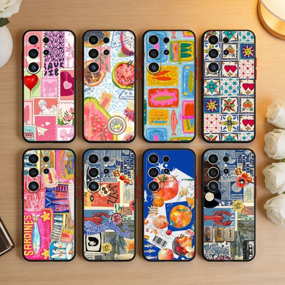 Collage Phone Case For Samsung S26,S25,S24,S23,S22,S21,S20,S30,Ultra,Plus,Fe,Note,5G Black Cover