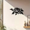 Metal Peony Wall Art 15.75x8.43 Inch Black Floral Sculpture Modern Minimalist Home Decor Living Room Office Housewarming Gift Mother Father Holiday