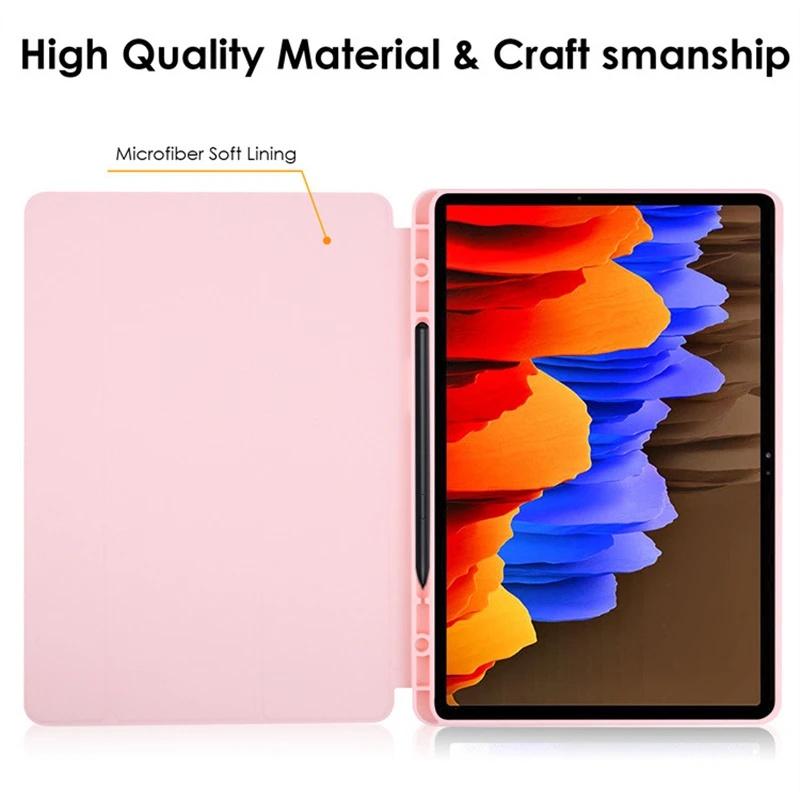 With Pen Slot Case For New Samsung Galaxy Tab S11 11 Inch 5G PU Tablet Case For Tab SM-X730 SM-X736 Smart Shockproof Cover