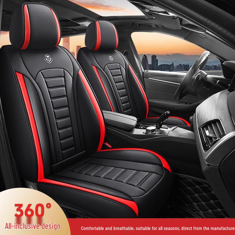 Universal Full Coverage Leather Car Seat Covers for All Seasons - Five-Seater