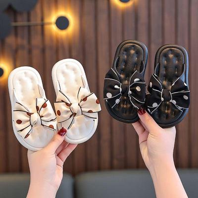Polka Dot Bow Cute Children's Slippers Summer Bow Children Baby Soft Bottom Little Girl Beach Shoes